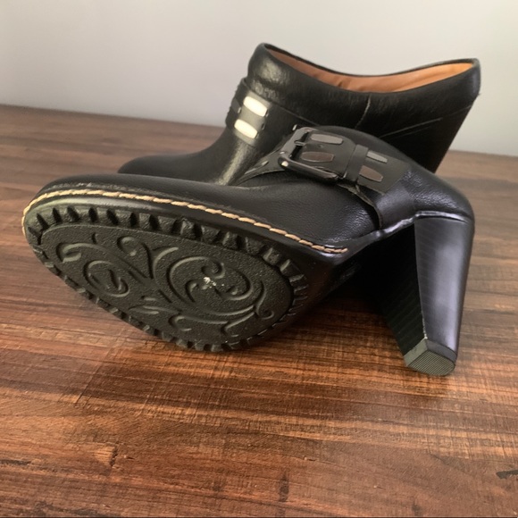 Euro Soft Sofft Sacha Black Leather Clog Mule Heel Shoes  Size 7.5M - Picture 3 of 8